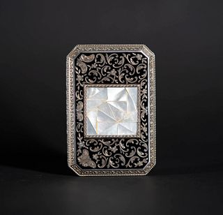 Silver, Enamel and Mother of Pearl Box