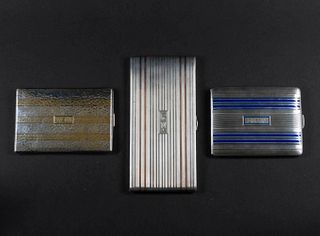 Three Sterling Silver Cigarette Cases