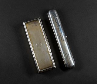 Silver Cigar Case and Rectangular Box