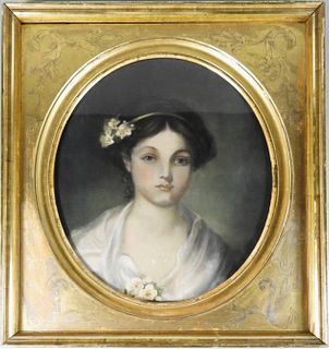 Pastel Portrait, Young Lady, 19th Century