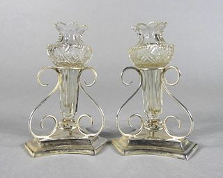 Good Pair of Victorian Hallmarked Silver Bud Vases