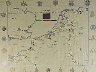 Militaria, WWII Map, French/English Coast Line