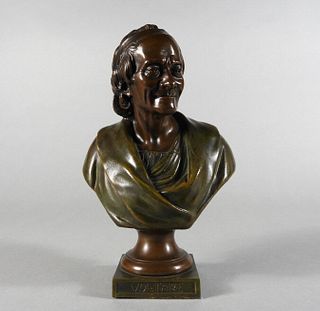 French Bust of Voltaire, 20th Century