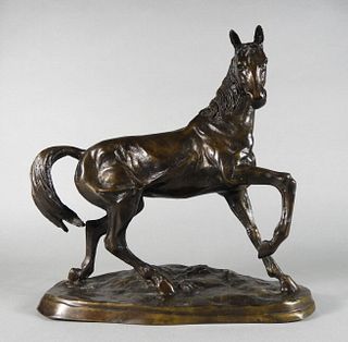 Large Patinated Spelter of a Horse, 20th Century