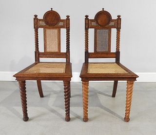 Good Pair of Gillows Oak Chairs, Circa 1850