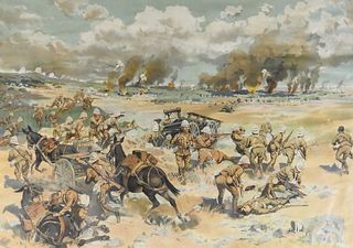 Militaria, Coloured Litho, Battle of Paardeberg