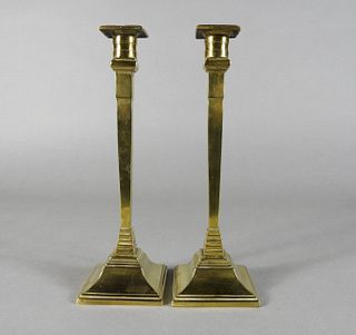 Pair of Brass Candlesticks, 19th Century