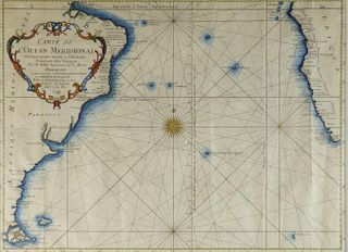 Sea Faring Map, Atlantic Ocean, 1746