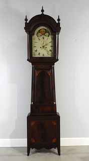 Georgian Inlaid Mahogany Long Case Clock