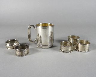 Sterling Silver Christening Mug & Rings