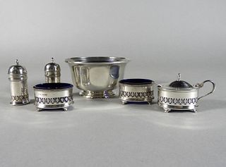 Five-Piece Sterling Silver Condiment Set