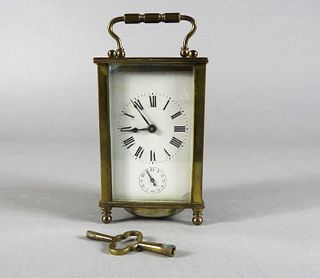 French Brass Carriage Clock, 20th Century