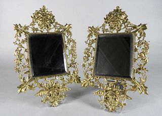 Pair of Gilt Brass Wall Mirrors, Circa 1890