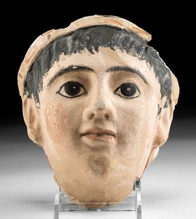 Romano Egyptian Stucco Mask of a Young Boy