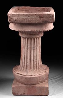 Huge Greek Terracotta Pedestal to Hold Louterion, TL'd