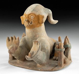 Jamacoaque Pottery Enthroned Jaguar Figure