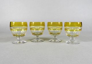 Pressed Glass Cut-to-Clear (Yellow) Rummers
