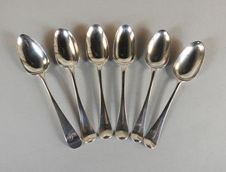 Six Georgian Sterling Silver Tablespoons