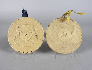 George IV Period Paper Coated Wax Seals, C. 1828