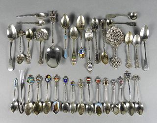 Silver & Enameled Souvenir Spoons