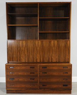 Danish MCM Bookcase With Drop Front