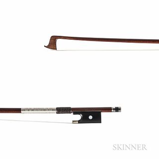 French Nickel-mounted Violin Bow, Prosper Colas, c. 1900