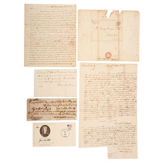 [FOUNDING FATHERS]. Collection of 14 autographs of signers of the Declaration of Independence and US Constitution.