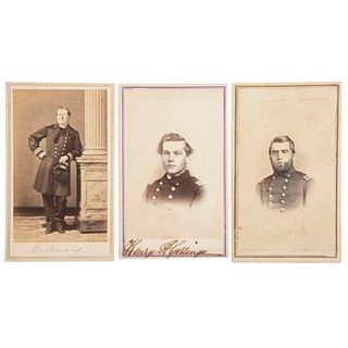 [CIVIL WAR]. A group of 3 CDVs of identified US Navy officers, incl. Thomas McKean Buchanan, DOW, G.F. Bemis, and Henry H. Gorringe.
