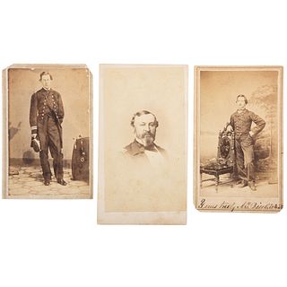 [CIVIL WAR]. A group of 3 CDVs of identified Union Navy officers, incl. Charles Steedman, USS Maryland and Powhatan.