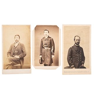 [CIVIL WAR]. A group of 3 CDVs of identified US Navy officers, incl. Donald McNeill Fairfax, participant in the 1861 "Trent Affair."