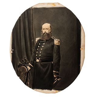 [CIVIL WAR]. Large format albumen photograph of Egbert Thompson (1820-1881), Commander of the USS Pittsburgh. N.p.: n.p., [1860s].