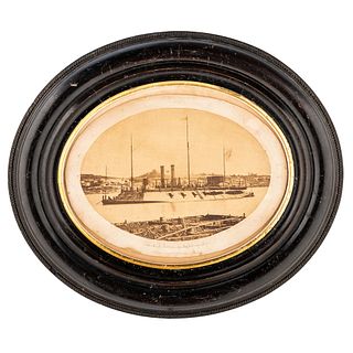 [CIVIL WAR]. Albumen photograph of USS Benton off Vicksburg, MS. [1860s].