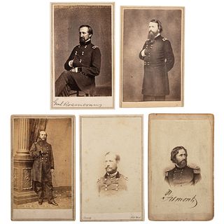 [CIVIL WAR] -- [TRANS-MISSISSIPPI THEATER]. A group of 9 CDVs of Union generals, incl. Lyon, Pope, Rosecrans, Pleasonton, Franklin, and Schofield.