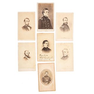 [CIVIL WAR]. Civil War CDVs Featuring Generals Grant, Sheridan, Dix, and others, comprising: