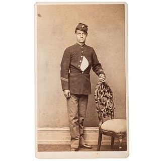 [CIVIL WAR]. CDV of a Marine wearing famous globe and anchor insignia in its first use. Norfolk, VA: Walter's Art Gallery, [ca 1868].