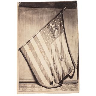 [CIVIL WAR]. CDV featuring the battle flag of the 36th PA Volunteer Infantry (7th PA Reserves). Alexandria, VA: Wolff's Gallery, n.d.