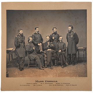[CIVIL WAR]. BRADY, Mathew (1822-1896), photographer, after. Vintage photograph of William T. Sherman and his generals. Washington, DC: George Prince,
