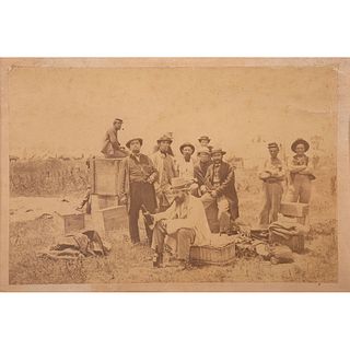 [CIVIL WAR]. Albumen photograph of J.R. Bostwick, Sutler of the 11th New York Cavalry. N.p.: n.p., [1860s].
