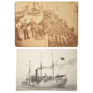 [CIVIL WAR]. Collection of 12 documents and photographs associated with the paddle steamer USS Michigan.