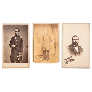 [CIVIL WAR]. A group of 3 CDVs of identified US Navy officers, incl. C.R. Perry Rodgers, A.M. Pennock, and S.W. Mather, KIA Mosquito Inlet, FL.