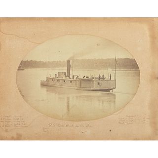 [CIVIL WAR]. Albumen photograph of the US Gunboat Little Rebel. N.p.: n.p., [1860s].