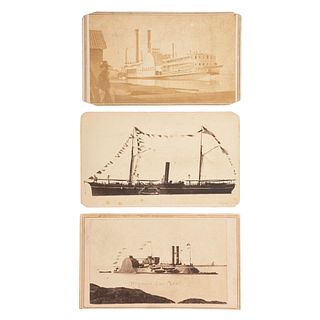 [CIVIL WAR]. A group of 3 CDVs, incl. Brown Water Navy gunboats USS Lafayette and Proteus, with civilian side-wheeler SS Magenta.