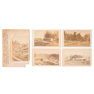 [CIVIL WAR]. A group of 5 CDVs of Port Hudson, incl. Nathaniel Banks' headquarters and hospital, comprising: