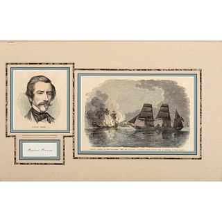 [NAVY - BATTLE OF CHERBOURG]. Clipped signatures of CSS Alabama Captain Raphael Semmes and  USS Kearsarge Captain John Winslow.