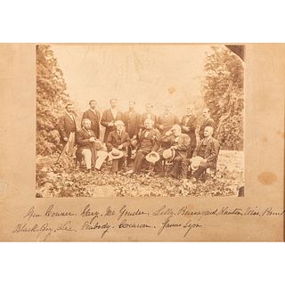 [CIVIL WAR]. ANDERSON, D.A. and JOHNSON, G.G., photographers. Albumen photograph of Robert E. Lee and Confederate Generals at White Sulphur Springs, W