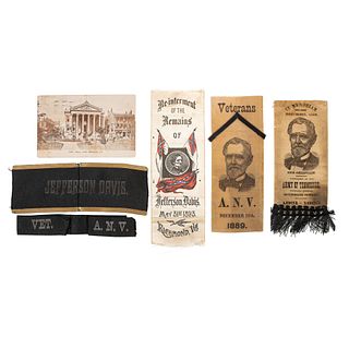 [DAVIS, Jefferson (1808-1889)]. A group of 3 items representing the funerals of the President of the Confederacy.