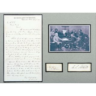 LEE, Robert E. (1807-1870) and Ulysses S. GRANT (1822-1885). Clipped signatures framed. N.p., n.d.