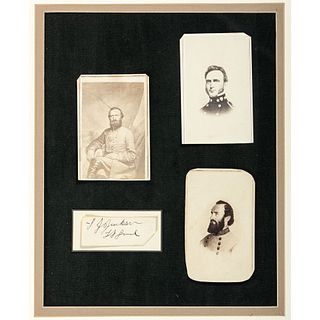 JACKSON, Thomas "Stonewall" (1824-1863). Clipped signature and photographs, n.d. [ca 1863].