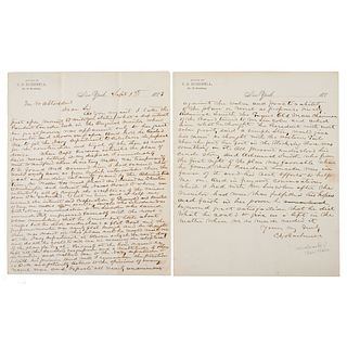 [LINCOLN, Abraham (1809-1865)]. BUSHNELL, Cornelius Scranton (1829-1896). Autograph letter signed ("C.S. Bushnell") to William Osborne Stoddard. New Y