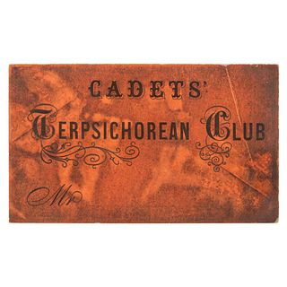 ELLSWORTH, Elmer Ephraim (1837-1861). Signed ("E.E.E.") Cadets' Terpsichorean Club card. [Chicago?], [ca 1859-1860].